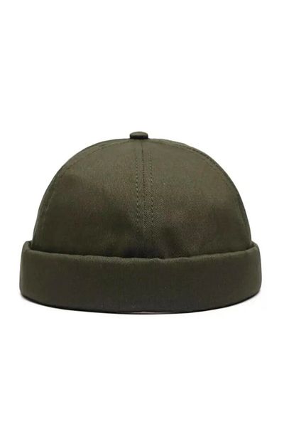 CosmoOutlet Set of 2 Black-Khaki Men's Hats - Hip Hop Docker - Adjustable from the Cotton Fabric Back