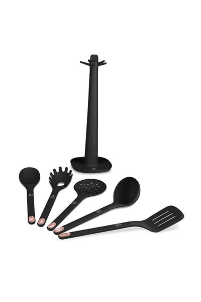 Berlinger Haus Set ustensile de bucatarie 6 buc cu suport Black Rose Collection