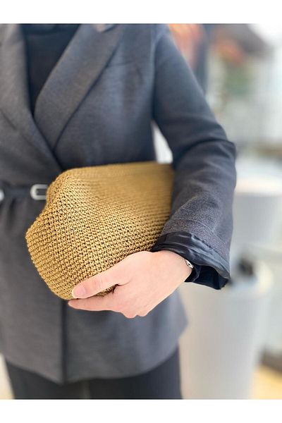 Zeynep Keskin Design Γυναικεία τσάντα Wicker Scholarship - ΕΠΕΝΔΥΣΜΕΝΗ IC POCKET Handmade Organ Portfolio Beach