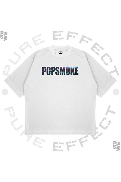 TRAGEDY Tricou unisex oversize Vlone Popsmoke imprimat Boxy Fit din țesătură groasă