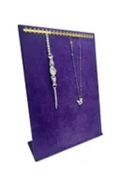 MeGass Dekor Domestic Production Suede Fabric Purple Color Nail Footed Prayer Beads-Necklace-Chain Display Stand