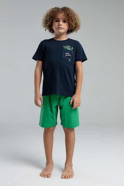 Rolypoly Boy's Hello Summer Written Short Sleeve Capri Pajama Set