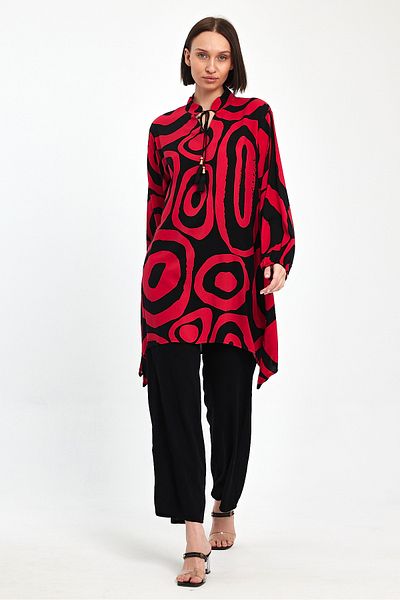 Denismoda Women's Judge Collar Tie Patterned Double Suit