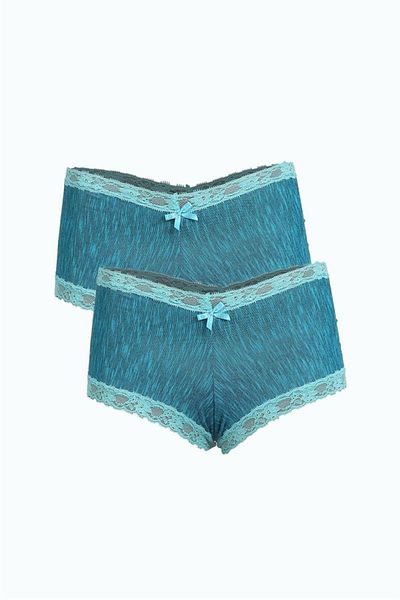 Celira Women's Cotton 2-Piece Boxer Water Green 40278