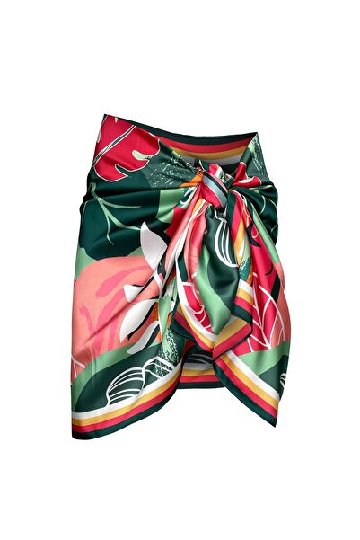 Bolder Stella Pink&Green Flower Long Pareo (Not Shows through) 100*145