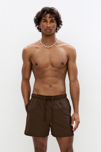 Pull & Bear Textured fabric swimming trunks
