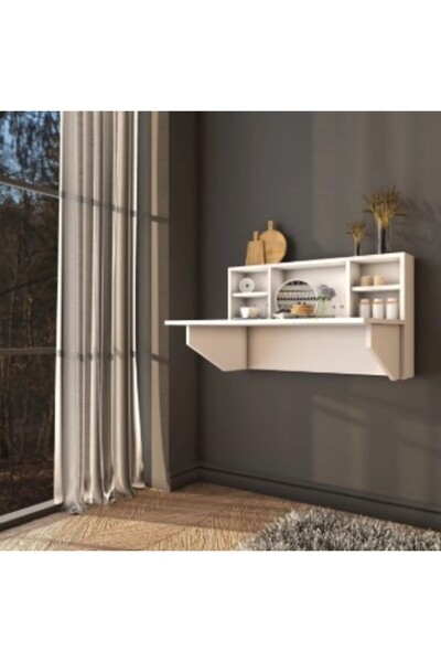 VM VERTEX MOBİLYA Abra Çok Amaçlı Katlanır Masa Beyaz