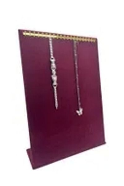 MeGass Dekor Domestic Production Suede Fabric Navy Blue Color 34/24 cm Nail Footed Prayer Beads-Necklace-Chain Display Stand