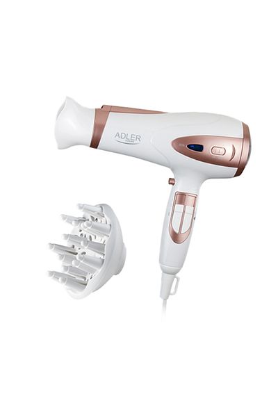 adler Uscător de păr AD2248w, alb, difuzor, 2200W, ionizare, 2 viteze, 3 setări de temperatură