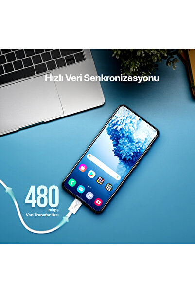 Ttec Type-C Şarj Kablosu Beyaz