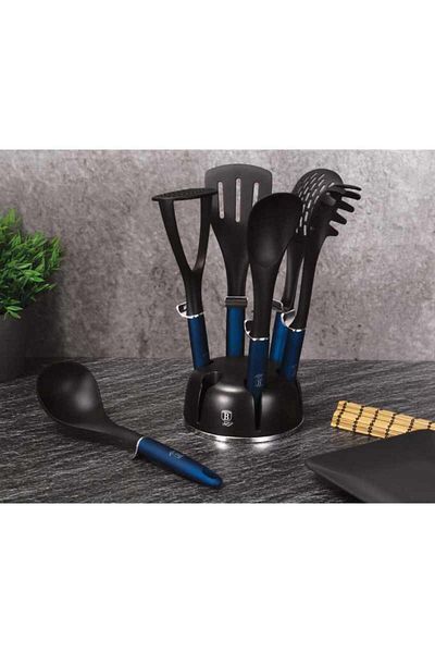 Berlinger Haus Kitchen utensils in a 7-piece stand set Aquamarine Metallic Line