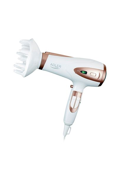 adler Uscător de păr AD2248w, alb, difuzor, 2200W, ionizare, 2 viteze, 3 setări de temperatură