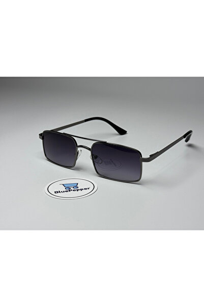 BluePepper Philippe Black Sunglasses Rectangular Frame Black Glass Color 53 E...