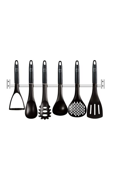 Berlinger Haus Ustensile de bucatarie cu suport de perete 7 buc Royal Black Collection