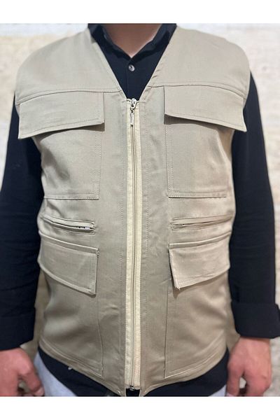 MODA 7 Pocket Lined Linen Summer Vest