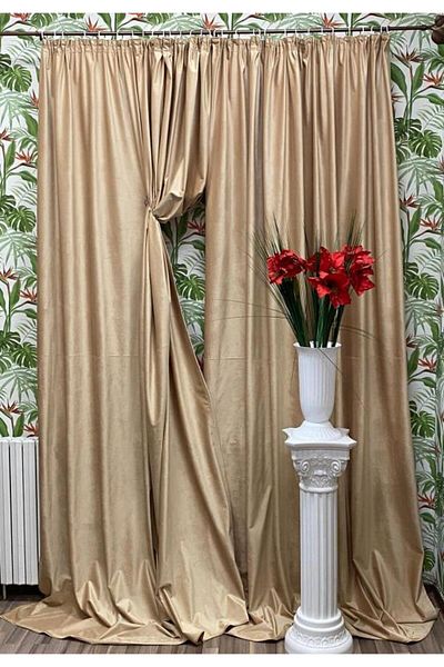 Liz Line Set doua draperii culoare Beige Marrakech colectia Velvet by Liz Line 2x400x245cm DP1624