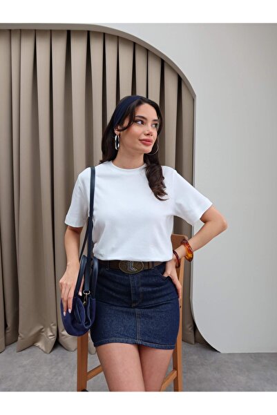 ESRAHELVACI Lycra Crew Neck T-Shirt