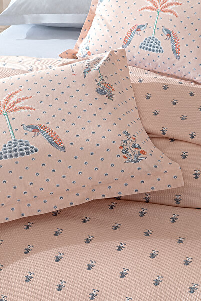 Puffy Alba Single Pique Set - Salmon