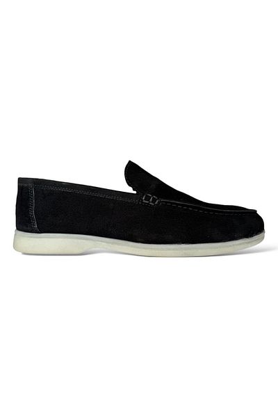 Liger Ανδρικά παπούτσια από γνήσιο δέρμα Nubuck Leofar ΜΑΥΡΟ