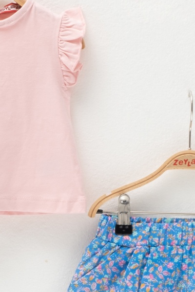 Zeyland Set aus T-Shirt mit Rüschenärmeln und Shorts mit Blumentaschen für Babys (3–36 Monate)