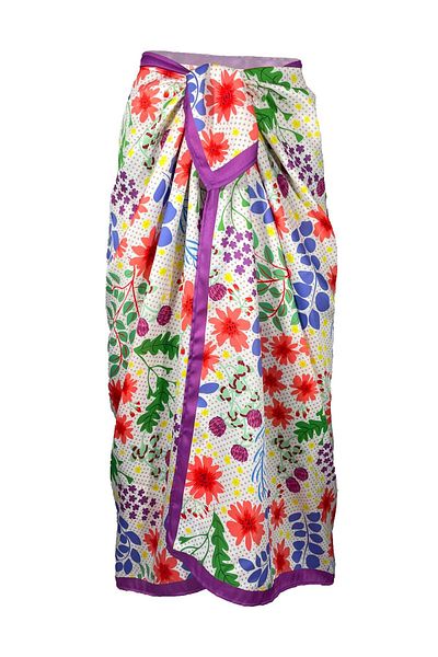 Bolder Lana-Crispy Flower Pattern Pareo See-through Γυαλιστερό ύφασμα-95cm*145cm