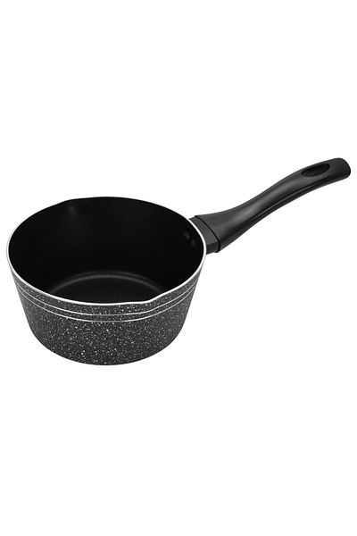 Auroware Non Stick 18 cm Saucepan Pan Black, Pressed Aluminum, Induction Bottom, Strong and Durable
