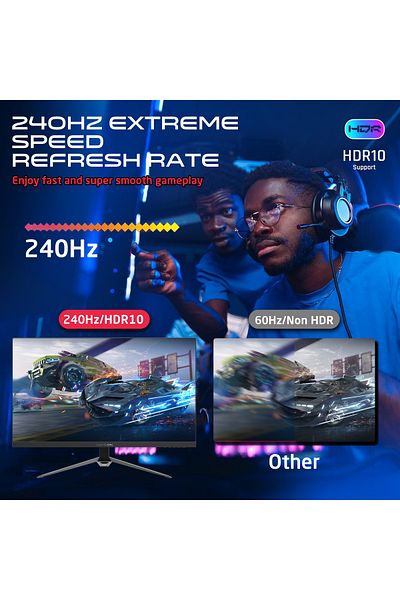 GAMEON GOES27QHD240IPS 27 Inch Gaming Monitor, QHD, 240Hz, MPRT 0.5ms, HDMI 2.1, Fast IPS, Support PS5