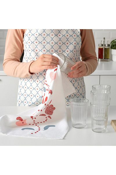 IKEA INAMARIA Tea towel, floral pattern, 45 x 55 cm