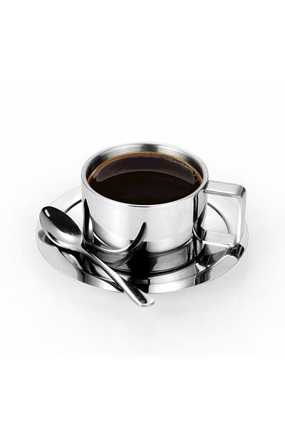 GeldHaus Steel Coffee Cup Set Metal Cup Set