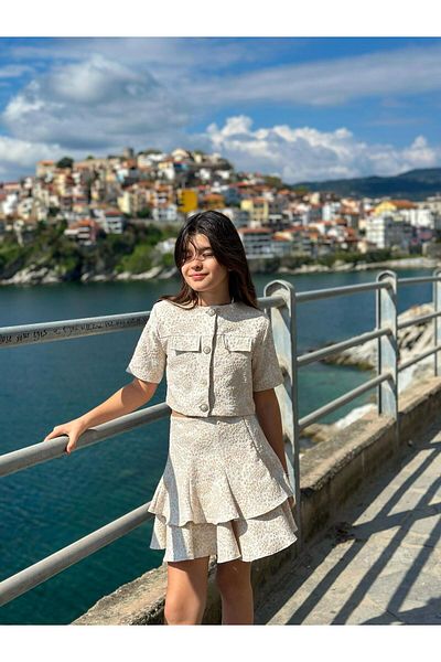 Hilal Akıncı Kids Girl's Short Sleeve Pocket Suit