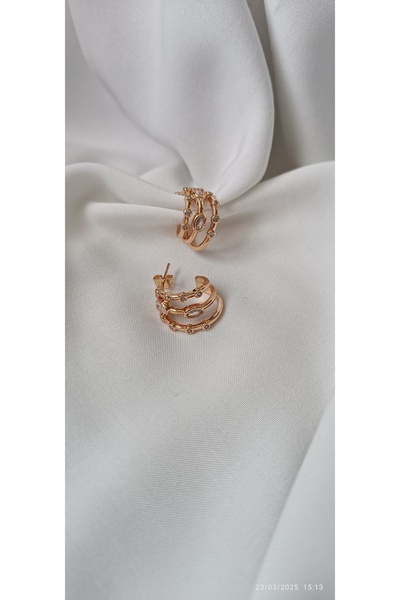 ARİ TAKI أقراط فولاذية بتصميم حجر الورد