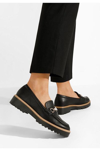 B T Shoes Aelle women's black loafers