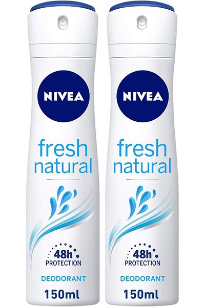 NIVEA Deodorant Spray for Women, Fresh Natural Ocean Extracts, 2x150ml