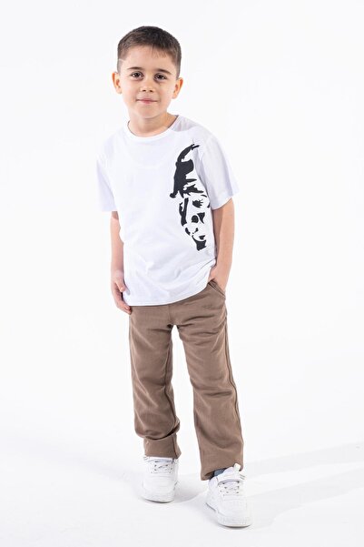 Trend Baby Kids Dečačka Ataturk silueta Štampano bela majica