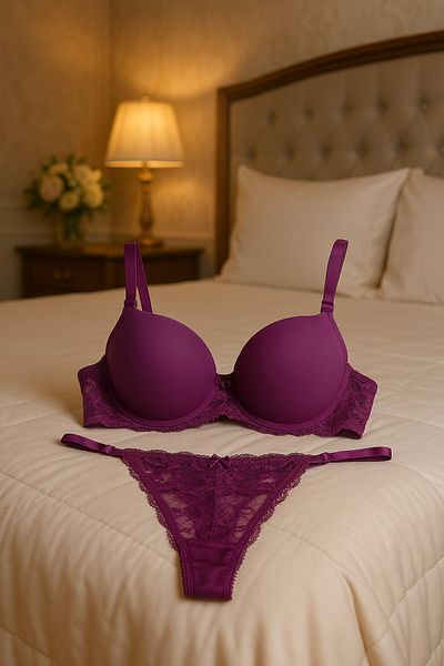 pae Padded Underwire Stylish Elegant Gathering Panty Bra Set