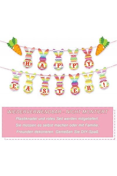 JIALWEN Set decor de Paste, 2 bucati, carton, multicolor