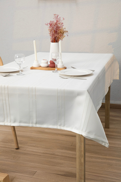 FAVORA Neva Stain Resistant Table Cloth - Ecru 160X220