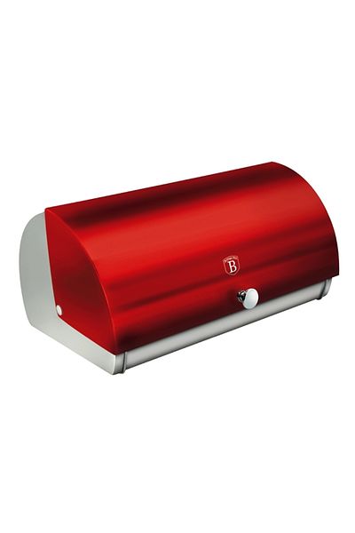 Berlinger Haus Bread Box Pastry Box Burgundy Metallic Line Stainless Steel