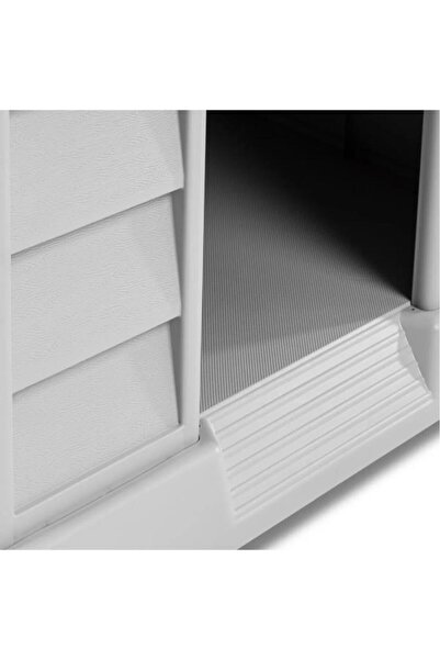 Omnipazar SY-5101 Dış Mekan Plastik Büyük Pet Köpek Kulubesi Yeşil-Taş Gri