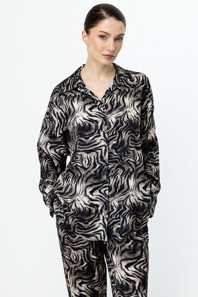 ON Stripe Detailed Zebra Print Shirt