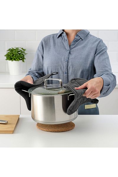 IKEA RINNIG Pot holder, grey, 21 x 21 cm