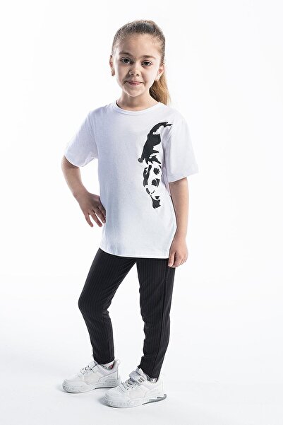 Trend Baby Kids Devojčina Ataturk silueta Štampano bela majica