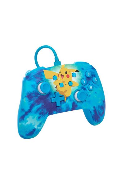 Powera Tie Dye Pikachu Enhanced Wired Controller Nintendo Switch