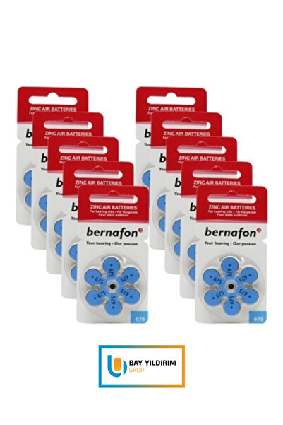 Bernafon Işitme Cihazı Kulaklık Pili No:675 (10x6=60 Adet)