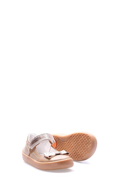 Ayakkabıhane Inside and Outside Genuine Leather Mink Gold Girls Casual Shoes Ah080062411165