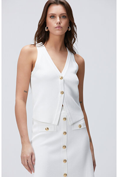 Network Limited Kırık Beyaz Triko Yelek