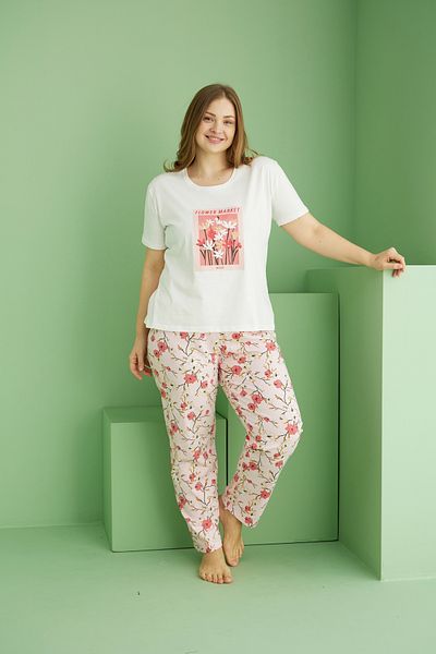 Siyah İnci Σετ πιτζάμες από βαμβακερό σχέδιο Curve Plus Size Oversize 25113753