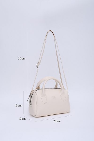 SHAKA Cream Shk184 Faux Leather, Zippered Single Compartment, Strap Hand, Arm and Shoulder Bag
