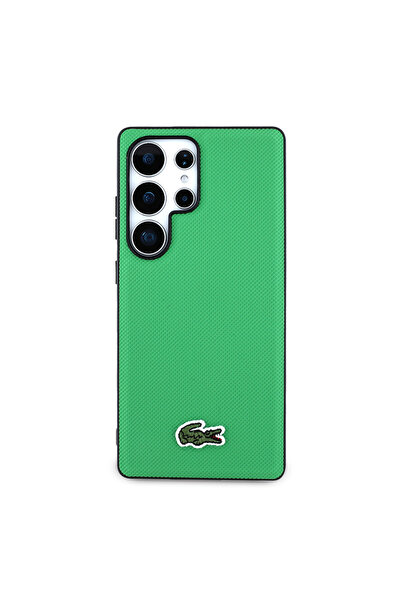 Lacoste Galaxy S25 Ultra Uyumlu Kılıf Lacoste Lisanslı PU Pike Desenli Timsah...