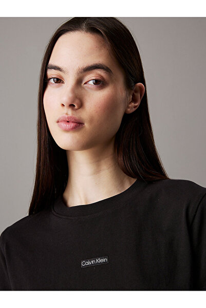 Calvin Klein Calvin Klein Women Black Placed Institutional Short Sleeve T-Shirt